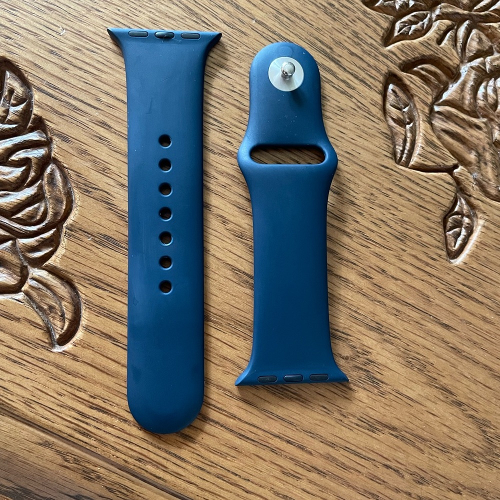 Blue Silicone Apple Watch Band